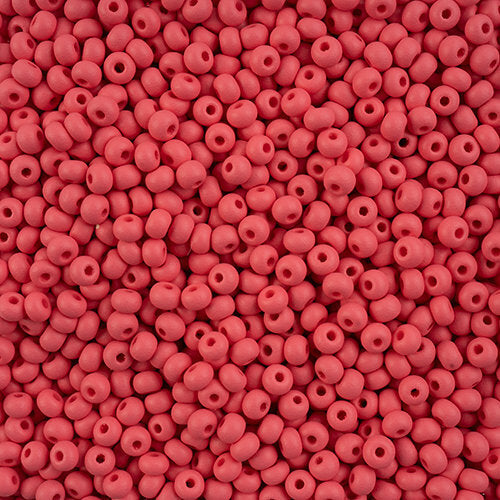 Rød Glasperler, Preciosa, PermaLux mat red, storkøb 22M08