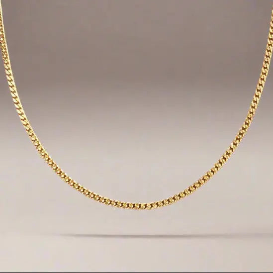 Halskæde, panser facet, forgyldt sterlingsølv, 45-50 cm 1,3 mm 