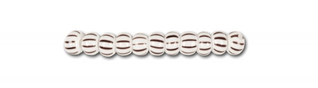 Striped glass beads, preciosa, white/black dense striped, big purchase