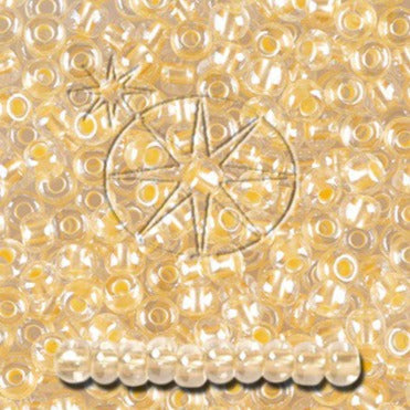 Gule Glasperler, Preciosa, Colour Lined Yellow Pearl Crystal Sfinx, storkøb