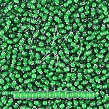 Green Glass Beads, Preciosa, Whitelined Transparent Dark Green, Great Purchase