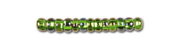 Grønne glasperler, Preciosa, Silverlined Transparent Light Apple Green