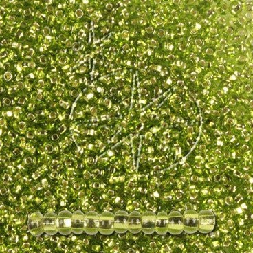 Grønne Glasperler, Preciosa, Silverlined Transparent Light Green, storkøb