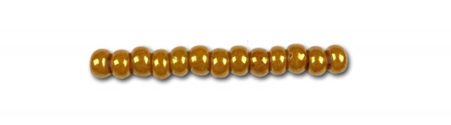 Gold Glass Beads, Preciosa, Shiny Coated Dark Gold
