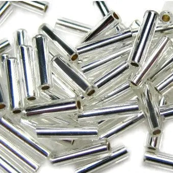 Klare glasperler, preciosa bugles, silverlined crystal, 4,6 og 15 mm Preciosa BOC