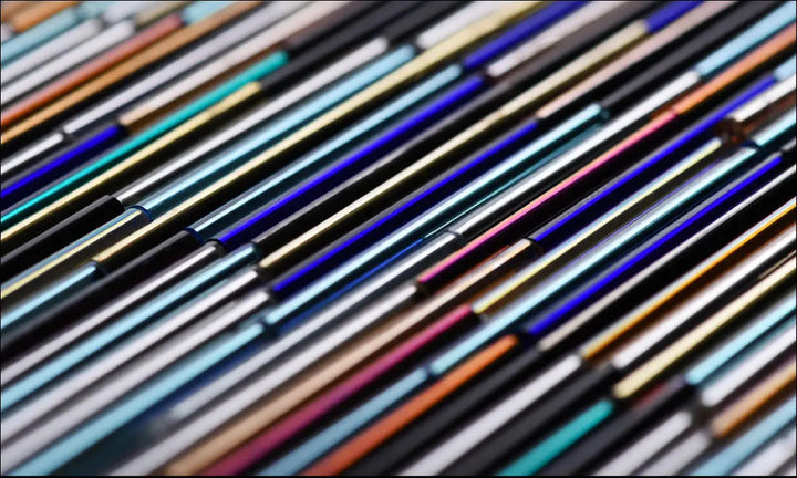 Blå glasperler, preciosa aquamarine silver lined tubes, 50 x 3 mm Preciosa