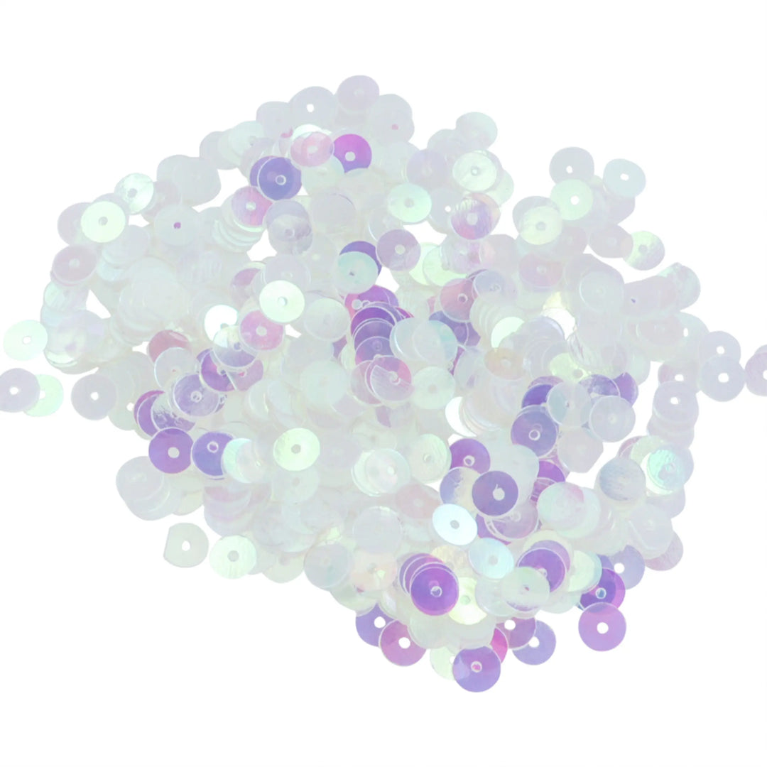 Palietter, runde, 4-12mm, transparent, med regnbueskær, 10-40g Beadhouse of Copenhagen