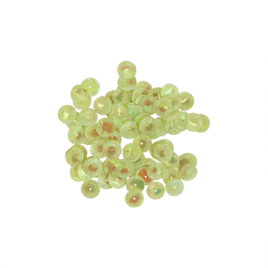 Palietter, runde med mønster, 13mm, med regnbueskær, 10-40g, flere varianter Beadhouse of Copenhagen