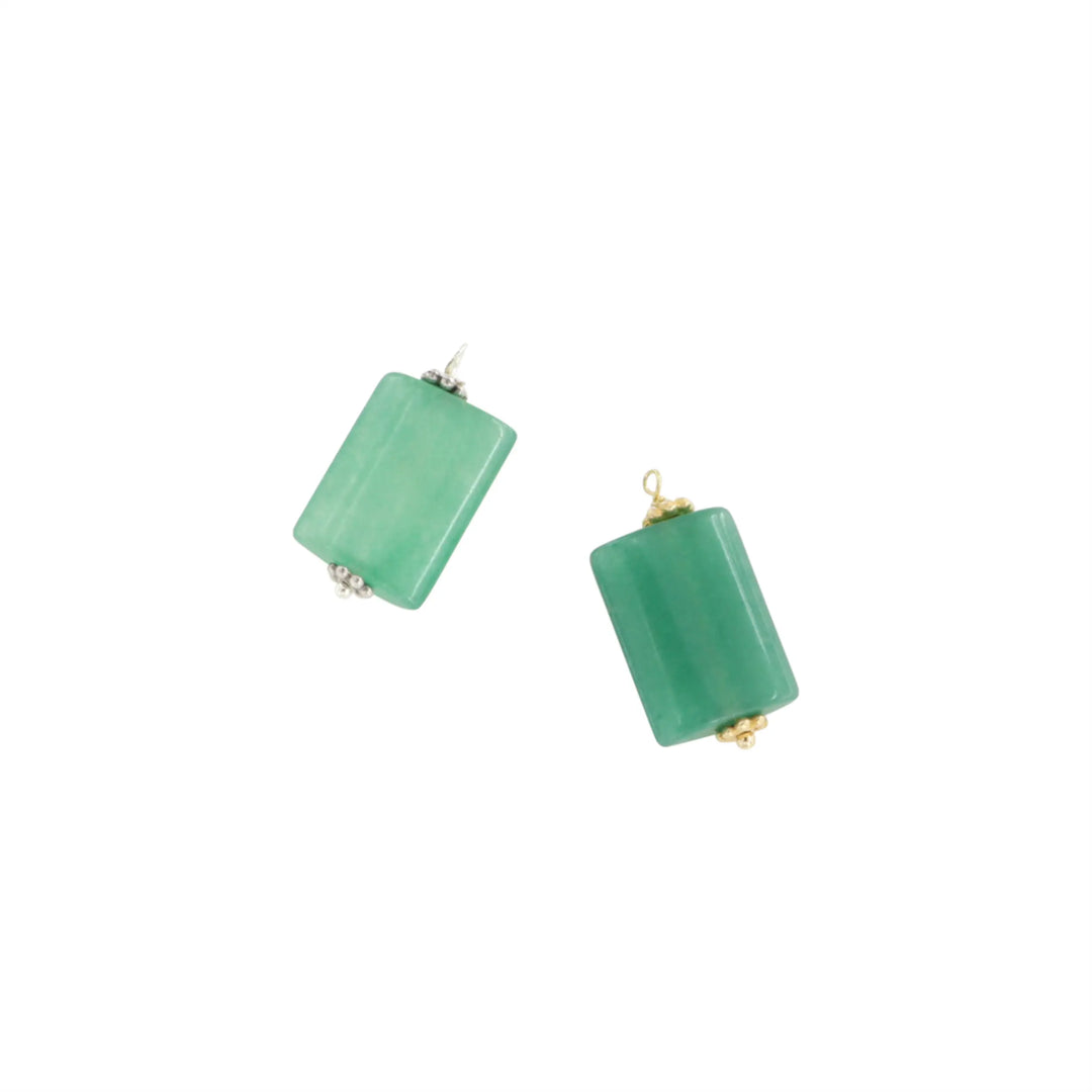 Vedhæng, agat, rektangel, sterlingsølv/forgyldt sølv, 25x10mm Beadhouse of Copenhagen