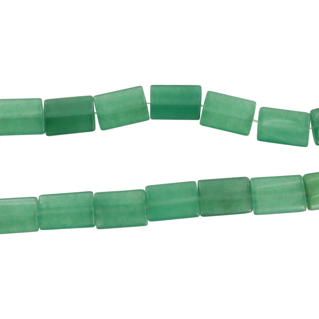 Smykkestensperler, string, grøn agat, rektangel, 36cm, ca. 19 stk JCentre
