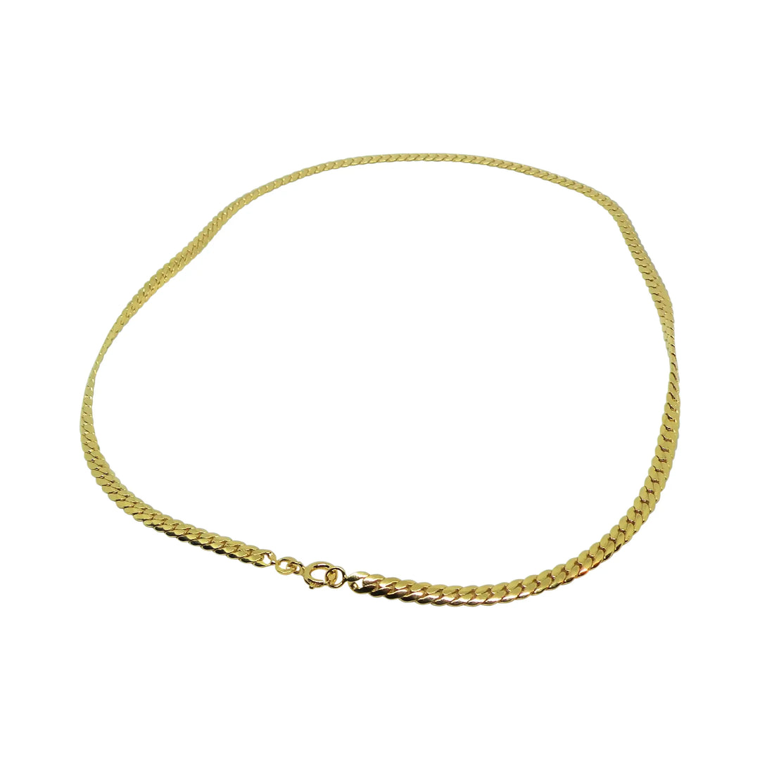 Halskæde, sildeben kæde, forgyldt sterlingsølv, 40-50 cm/3,8 mm 