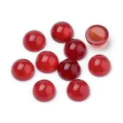 Cabochon, karneol, rund,  cirka 5mm, 1-10stk 