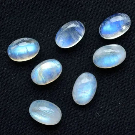 Cabochon, regnbuemånesten, oval, 10x14mm, 1-10stk BOC