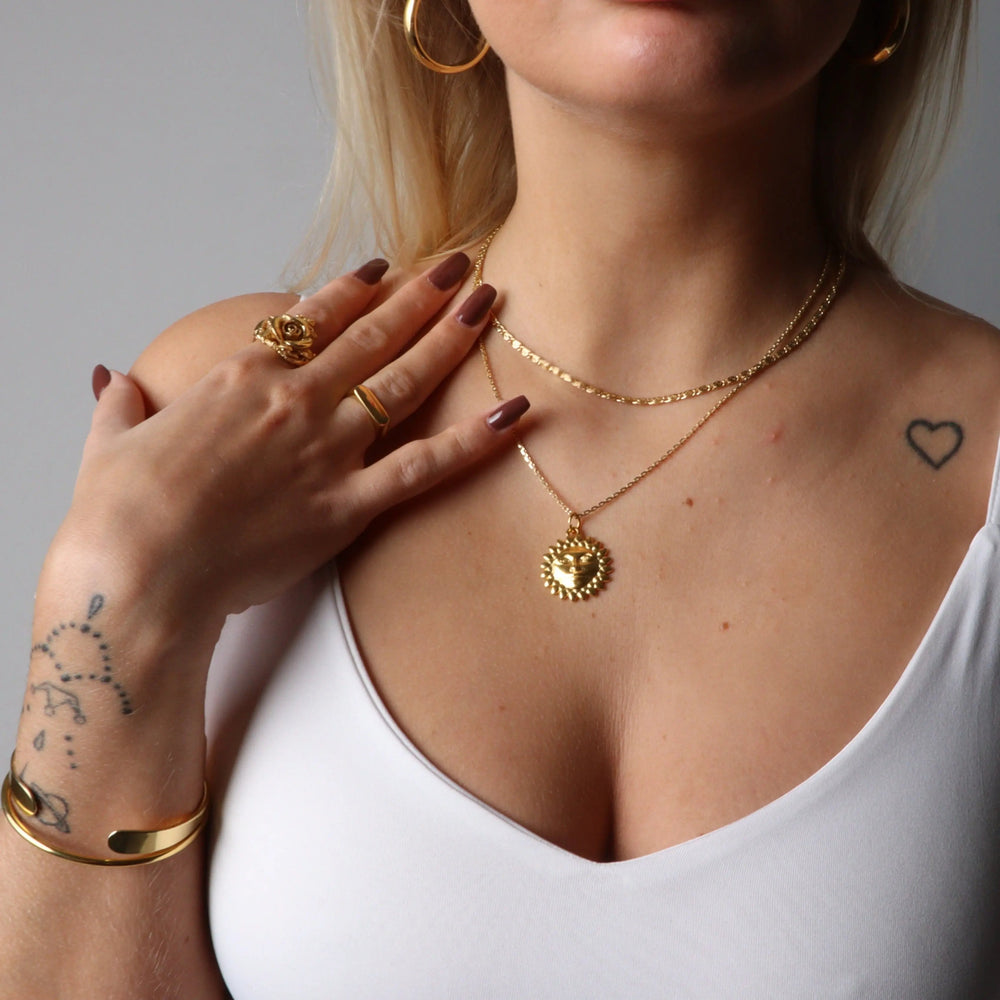 Halskæde, chemin de fer, forgyldt messing, 40-50 cm/2,7 mm Spain