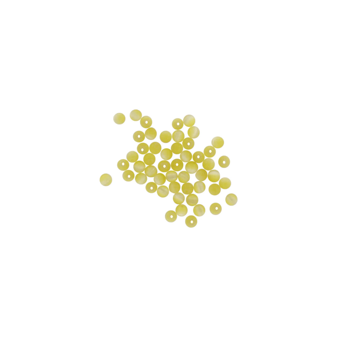 Glasfiberperler, runde, gule, 4 mm, 10 stk