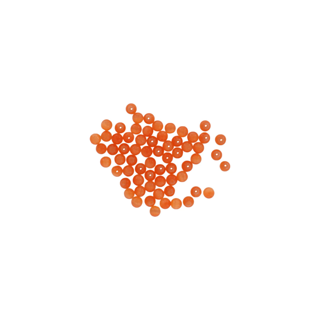 Glasfiberperler, runde, orange, 4 mm, 10 stk