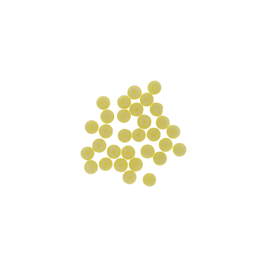 Find Glasfiberperler, runde, flade, gul, 6x3 mm, 10 stk hos  Beadhouse of Copenhagen i dag. Husk gratis fragt over 400kr.
