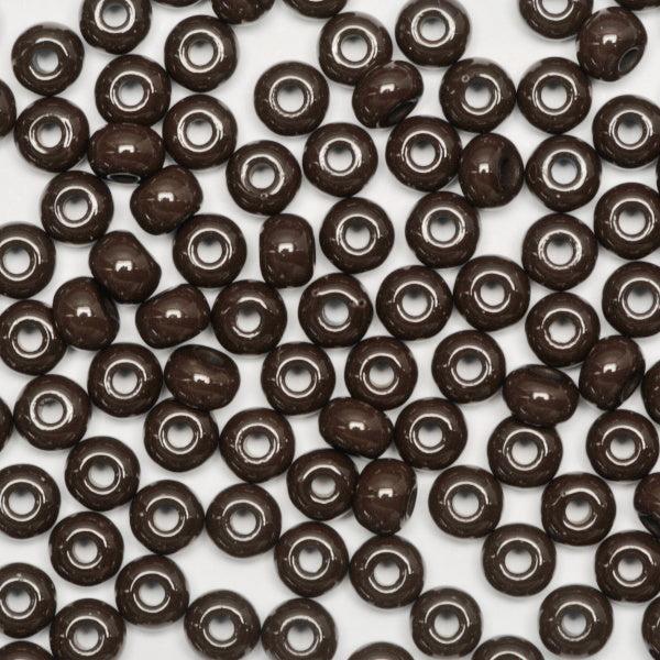 Preciosa Seed Beads - Brune Glasperler, Preciosa, Natural Opaque Dark Brown, Storkøb