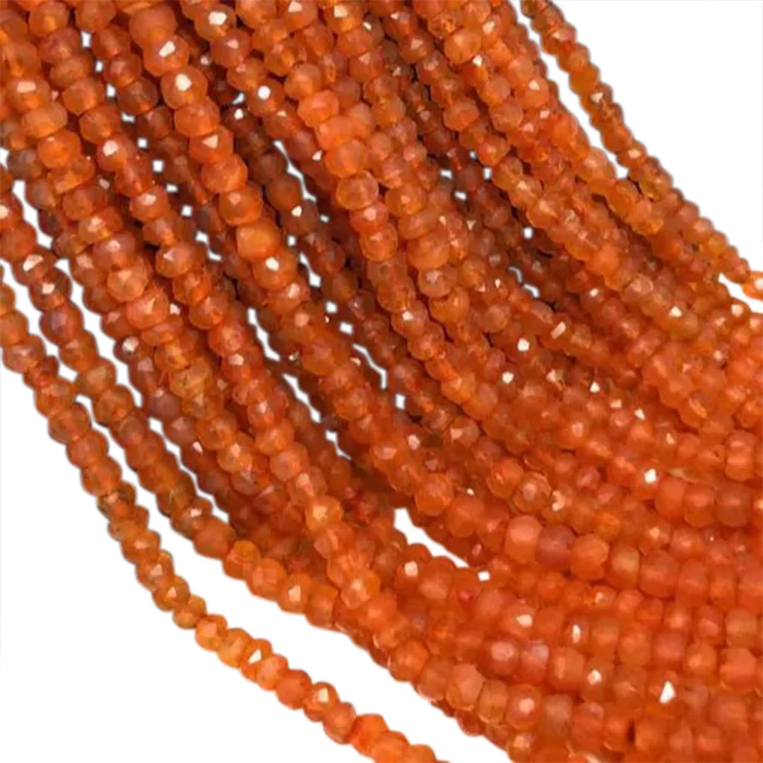 Smykkestensperler, karneol, rondel facet, 2,5mm, 1-100 stk 