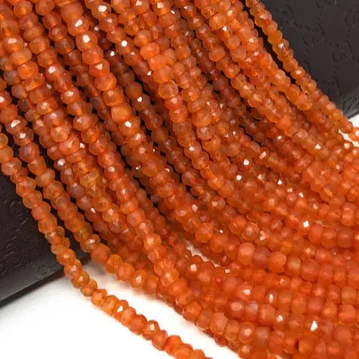 Smykkestensperler, karneol, rondel facet, 2,5mm, 1-100 stk BOC