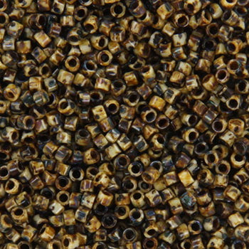 Brun Glasperler, Miyuki Delica Beads, opaque picasso brown 11-2267