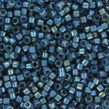 Blå Glasperler, Miyuki Delica Beads, fancy lined stormy 11-2384