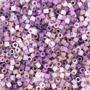 Blandede Glasperler, Miyuki Delica Beads,  purple pastel mix 42