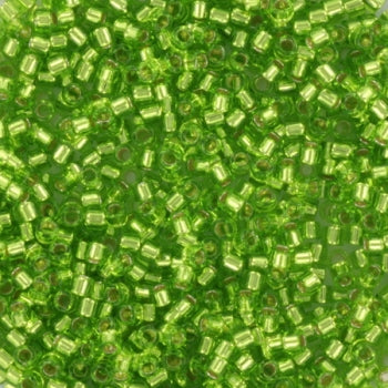 Grøn Glasperler, Miyuki Delica Beads, Silverlined Lime 11-1206