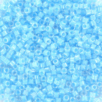 Blå Glasperler, Miyuki Delica Beads, Luminous ocean blue 11-2039