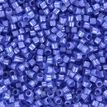 Blå Glasperler, Miyuki Delica Beads, fancy lined lavender 11-2388