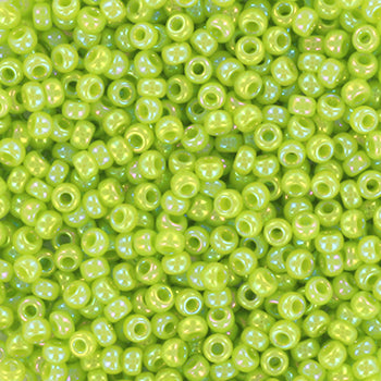 Gröna glaspärlor, Miyuki Rocailles Utsädespärlor, duracoat ogenomskinlig chartreuse