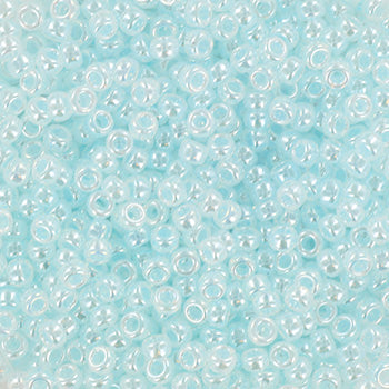 Blå glaspärlor, Miyuki Rocailles Fröpärlor, Ceylon Light Aqua