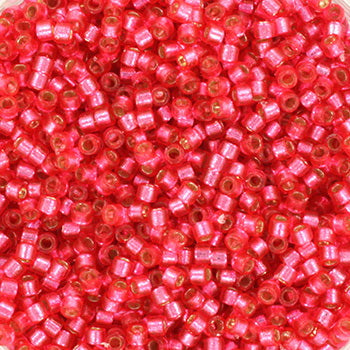 Pink Glasperler, Miyuki Delica Beads, Silverlined Dyed Hibiscus DE11-2154