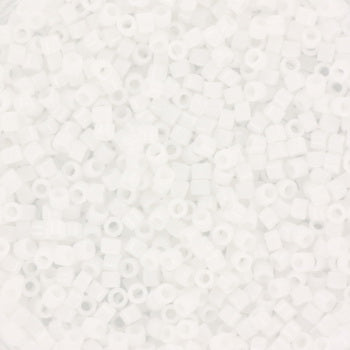 Hvide Glasperler, Delica beads, opaque hvid DE11-200