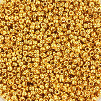 Guld Glasperler, Rocailles, dobbelt forgyldte 24 karat guld, tykt lag. 11-191
