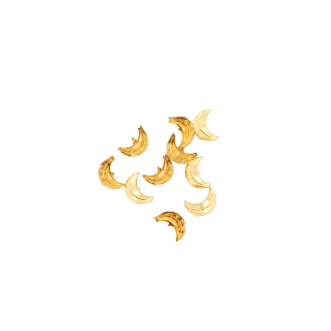 Nitter, halvmåne, forgyldt messing, 10-100 stk Beadhouse of Copenhagen