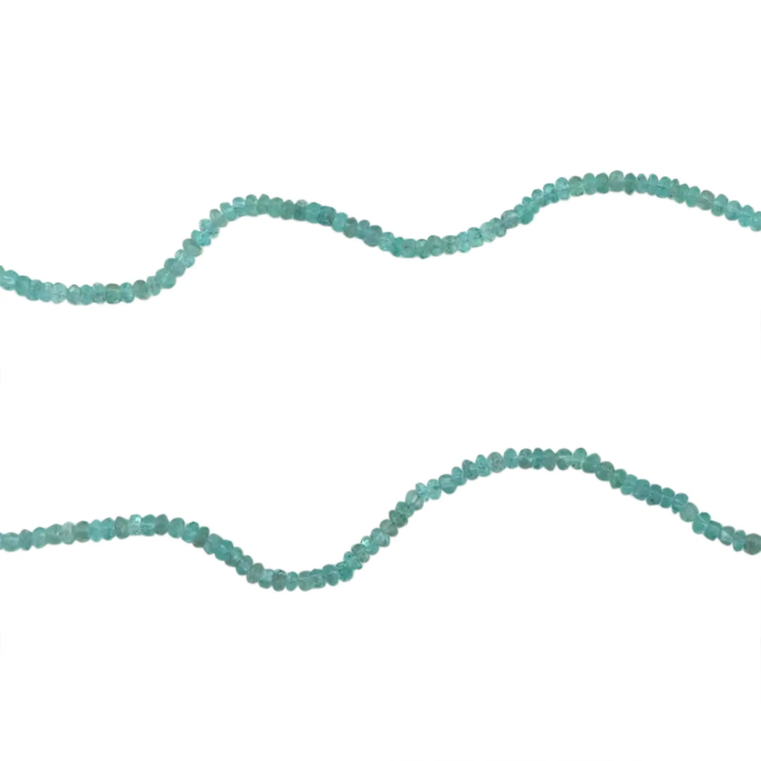 Smykkestensperler, string, akvamarin rondel facetteret, 2 x 3 mm 