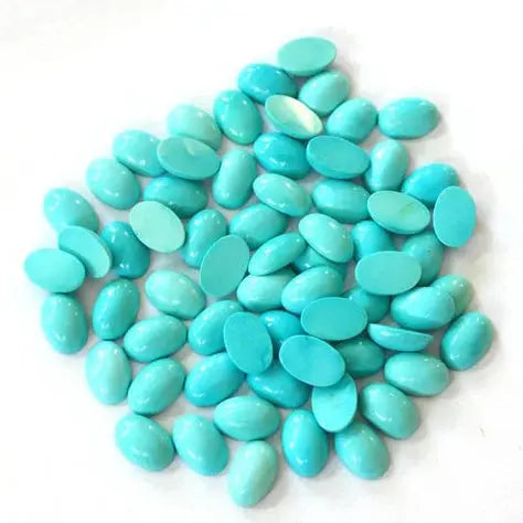 Cabochon, turkis, oval, 5-10mm, 1-10stk BOC