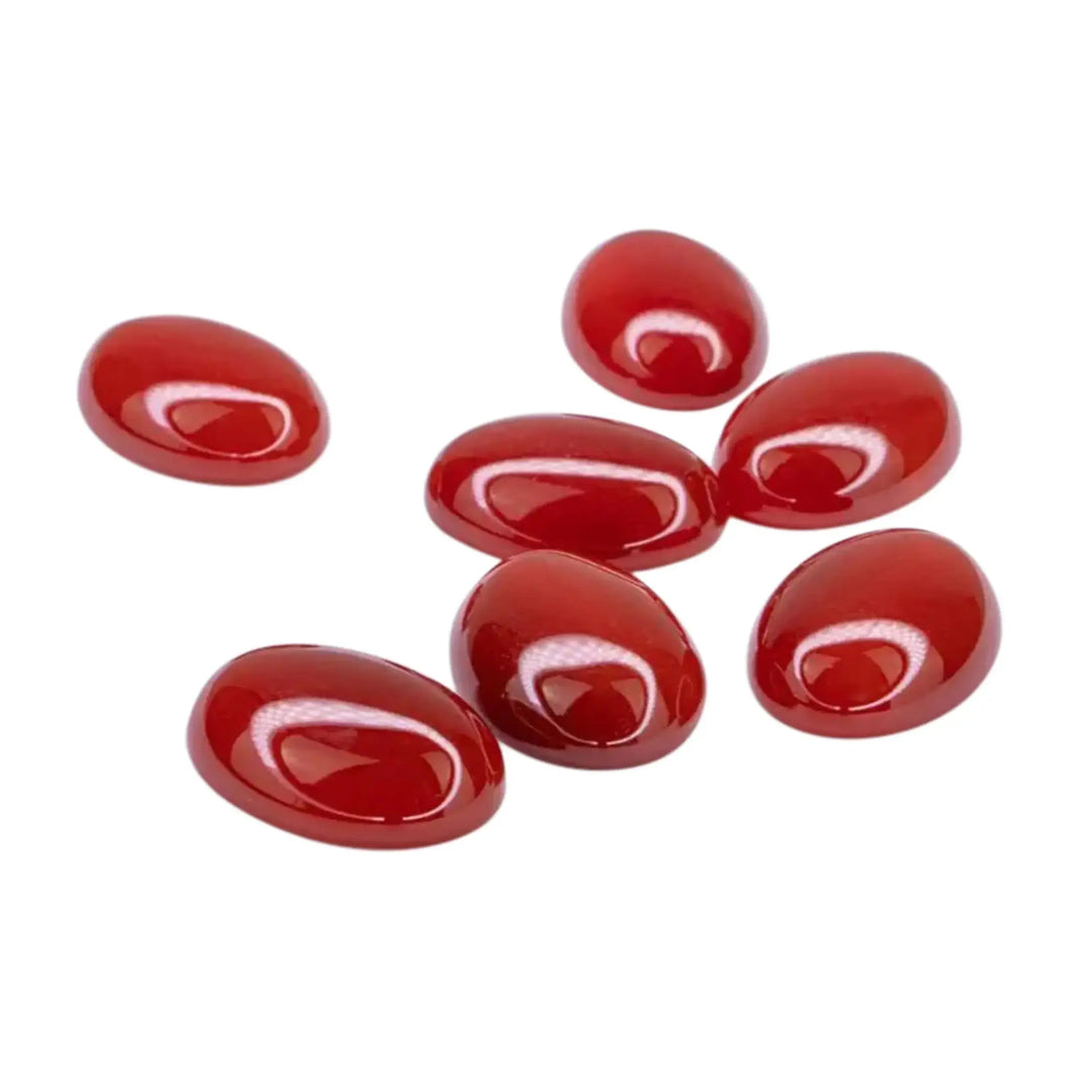 Cabochon, karneol, oval,  cirka 6-14mm, 1-10stk 