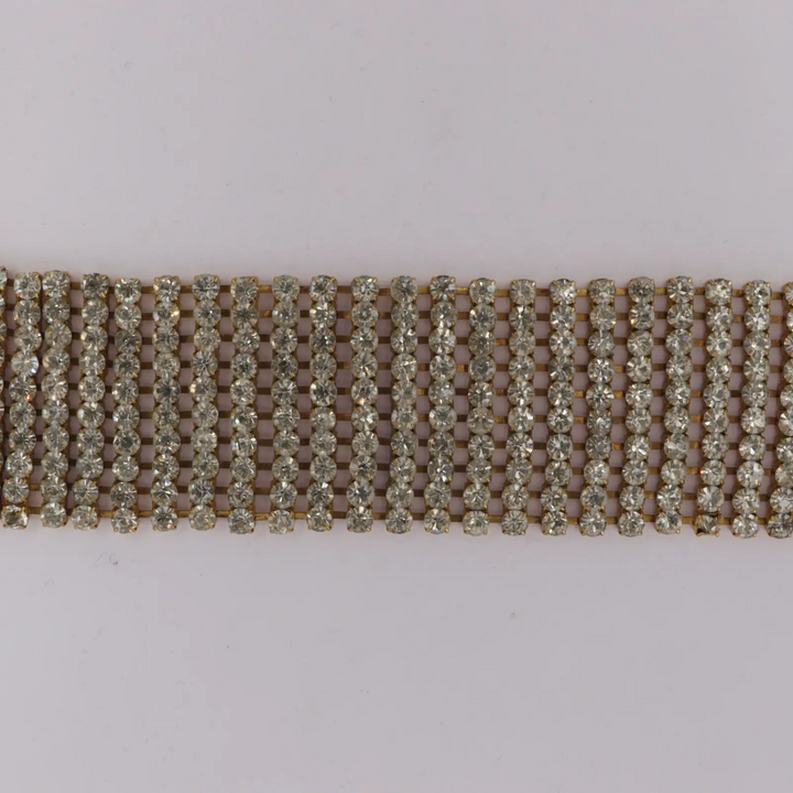 Mavekæde, Simili, forgyldt og forsølvet messing, justerbart 