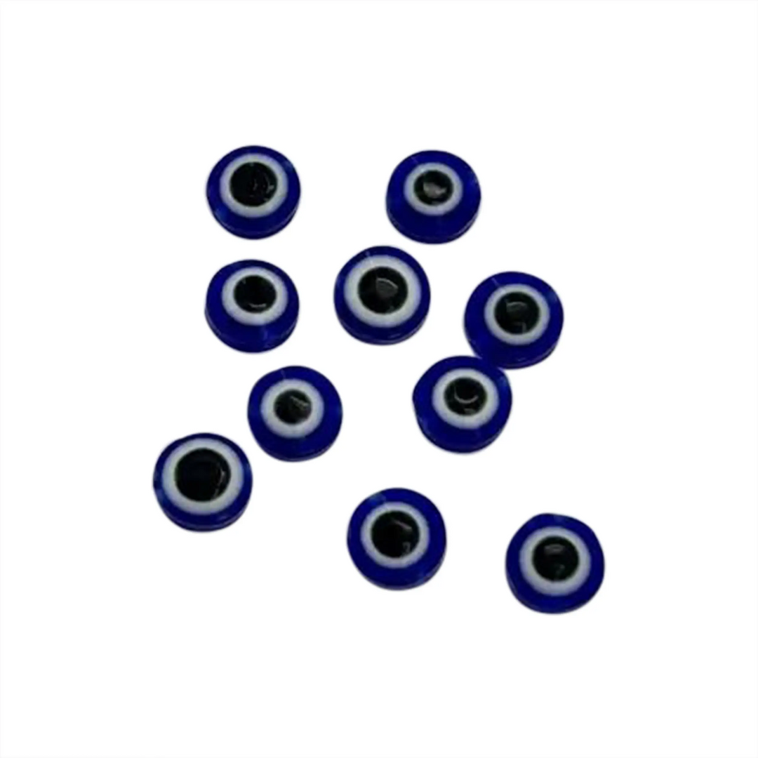 Plastik evil eye perle - 10 x 5 mm 