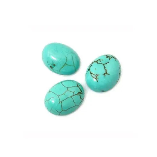 Cabochon, turkis, oval, 5-10mm, 1-10stk BOC