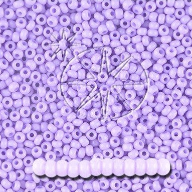 Violet Glasperle. Preciosa Seed Beads. Light Violet dyed chalkwhite