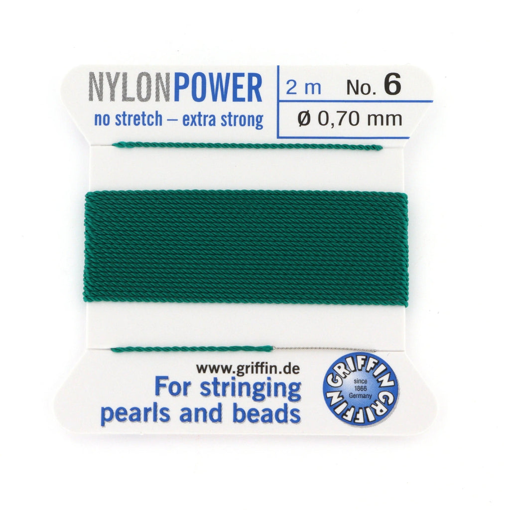 Pearlsns, Griffin Nylon Power Green with needle, nylon, m