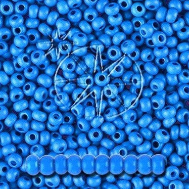 Blå Glasperle Preciosa Seed Beads. Blue Intensive, Dyed Chalkwhite