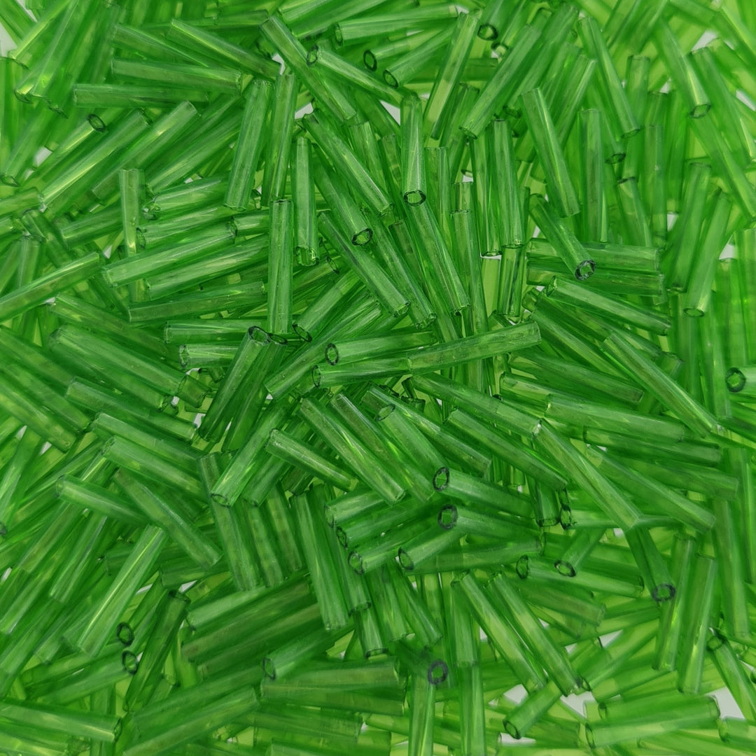 Grøn - Transparent Green. Preciosa Glasperler. Twisted Bugles.