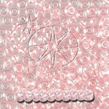 Pink Glasperle. Preciosa Seed Beads. Crystal, colour lined pink pearl, sfinx
