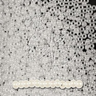 Hvid Shiny, Preciosa glasperler. Seed beads