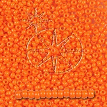 Orange Glasperle. Preciosa Seed Beads. Mørk Opaque Orange