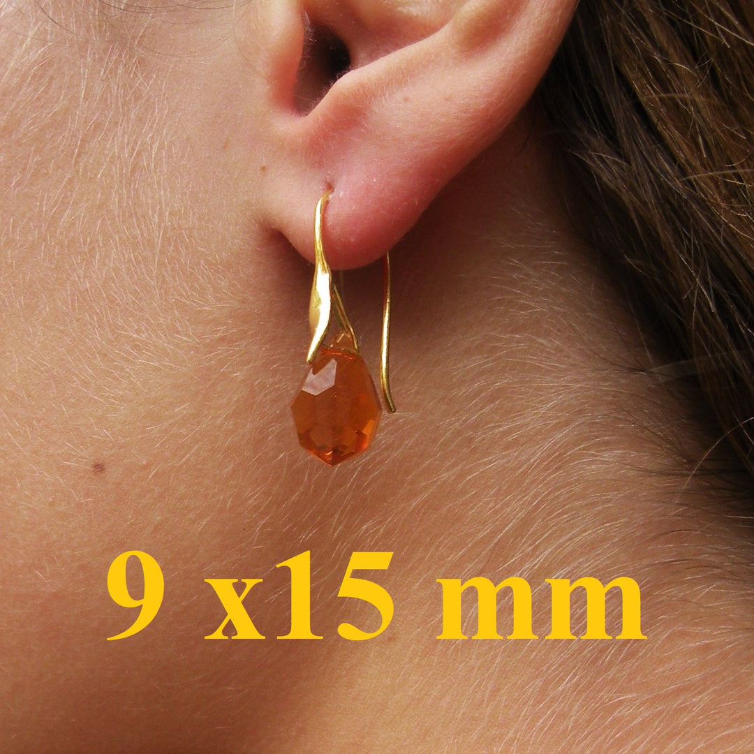 Øreringe i forgyldt sterlingsølv med Preciosa Crystal Drops "SAPPHIRE"